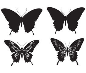 Butterfly silhouette vector, Line art butterfly, Butterfly silhouette bundle