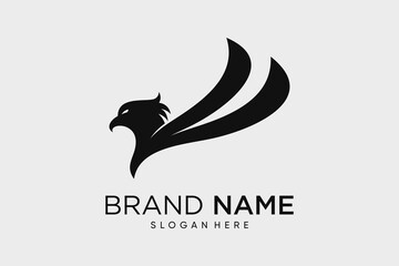 Fototapeta premium Eagle and wings logo design vector template illustration with creative idea