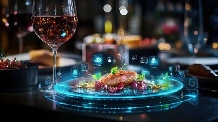 Futuristic Dining Experience with Digital Interface