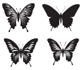 Butterfly silhouette vector, Line art butterfly, Butterfly silhouette bundle