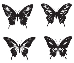 Butterfly silhouette vector, Line art butterfly, Butterfly silhouette bundle
