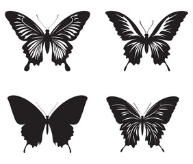 Butterfly silhouette vector, Line art butterfly, Butterfly silhouette bundle