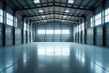 empty large factory storage industry, generative AI