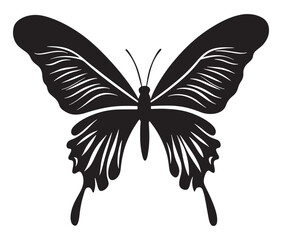 Butterfly silhouette vector, Line art butterfly, Cute butterfly vector