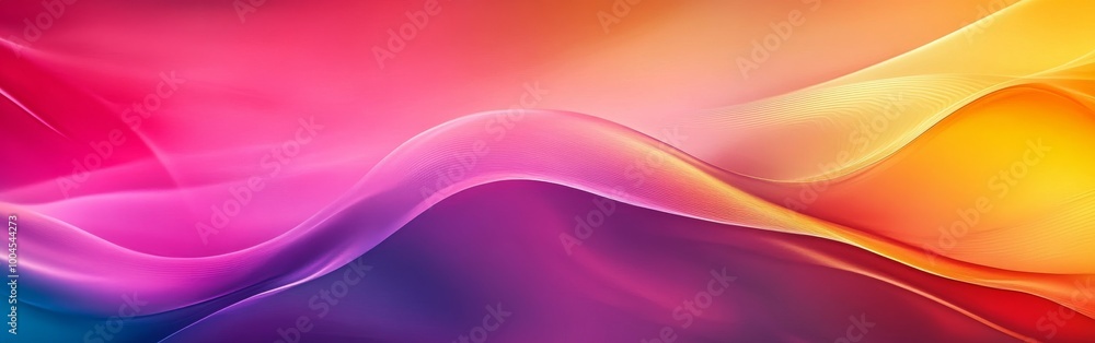 Poster Colorful abstract waves in vibrant hues creating a dynamic and energetic backdrop