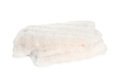 Two soft light blankets isolated on white