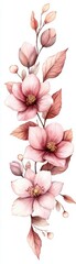 Delicate pink flower illustration showcasing the beauty of nature. Perfect for spring themes and floral designs.