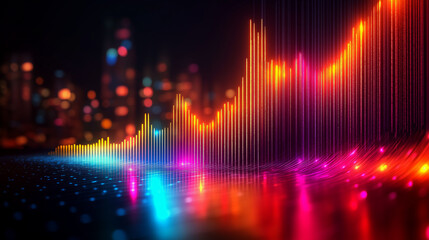 Fototapeta premium Abstract background of illumination graph and charts for finance concepts