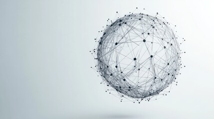 Abstract globe illustration, representing global vision and mission, with interconnected lines and minimalist design