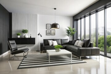 Minimalist Black and White Room: A modern, minimalist room with a black and white color palette, sleek furniture, and simple decor for a more mature look.
