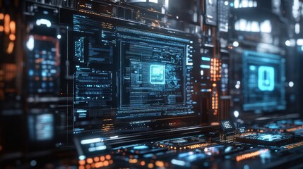 Obraz premium Cyber Security and Data Protection