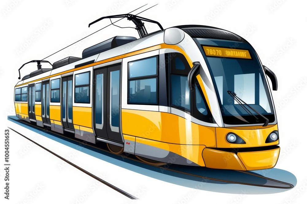 Poster sleek minimalist design a modern empty tram showcasing simple forms in public transport
