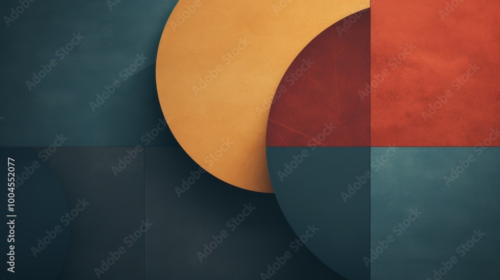 Poster minimalist abstract textures evoking sound and rhythm with two to three primary colors