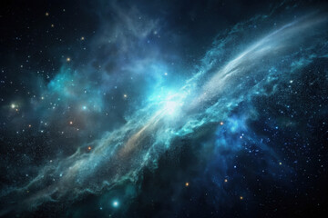 Fototapeta premium A breathtaking cosmic dance showcasing vibrant nebulas and swirling galaxies in the vastness of space. Generative AI