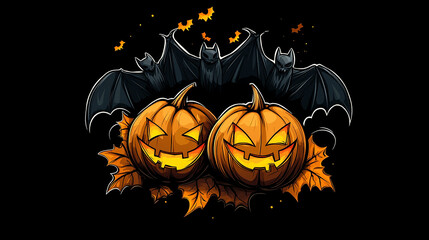 happy halloween Logo Design illustration