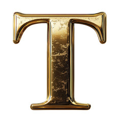 . Stylish golden letter 'T' showcasing elegance and luxury. Perfect for branding, logos, and creative projects.
