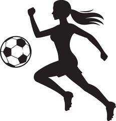 Football player kicking football silhouette vector illustration isolated on a white background