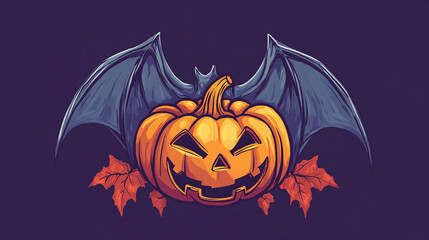 Naklejka premium happy halloween Logo Design illustration