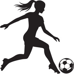 Football player kicking football silhouette vector illustration isolated on a white background