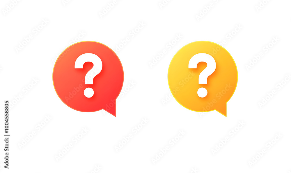 Poster exclamation mark and question mark set icons. message bubble icons. flat style. vector icons.