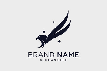 Eagle and wings logo design vector template illustration with creative idea
