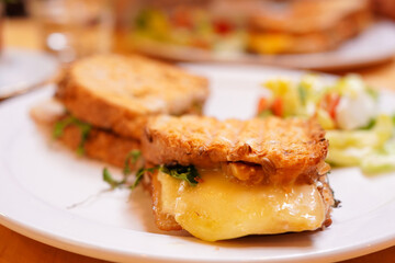 Toasted kimchi and cheese sandwiches 