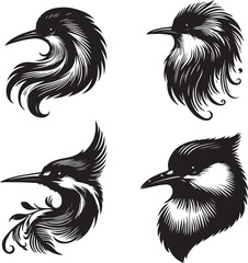 set of a bird silhouette vector image. birds illustration
