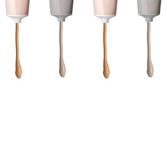 3d cream tube collection on white background. Realistic skin care cream tube set isolated on white background