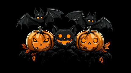 happy halloween Logo Design illustration