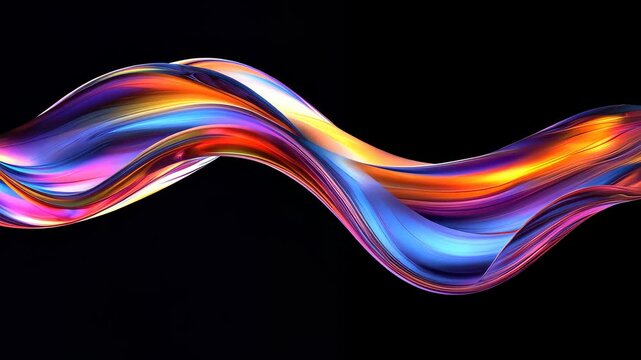 Colorful fluid form morphing on black background