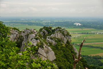 Scenic view of rocky landscape and greenery,Khao Nor - Khao Kheaw , Nakornsawan, thailand