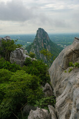 Mountain peak surrounded by lush greenery,Khao Nor - Khao Kheaw , Nakornsawan, thailand