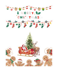 Christmas Day, New Year's Day, Celebration Day, Family Reunion Day, Illustration with Santa