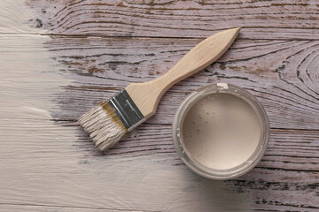 Painting a Wooden Surface with White Paint Using a Brush - Home Improvement and DIY Project