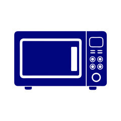 Fototapeta premium Microwave oven in blue style.