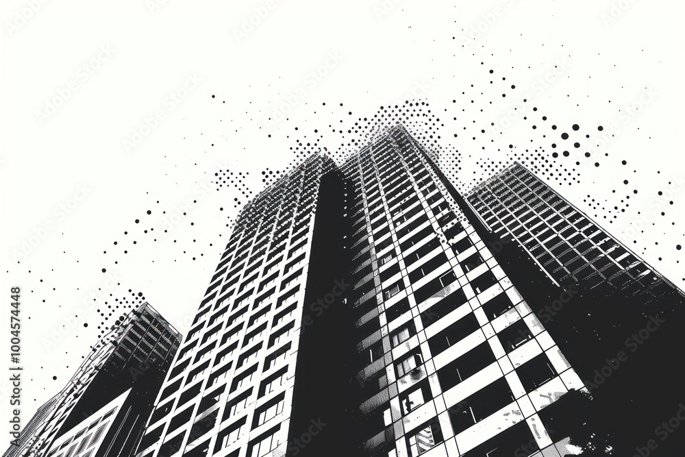 Poster office building architecture backgrounds skyscraper.