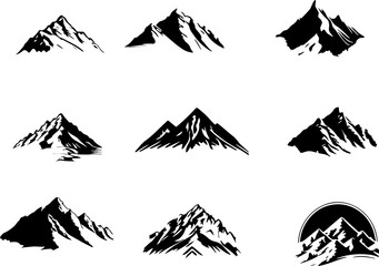 Fototapeta premium Mountain Silhouette Illustrations