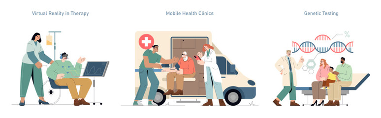 Patient Centric Care. Flat Vector Illustration