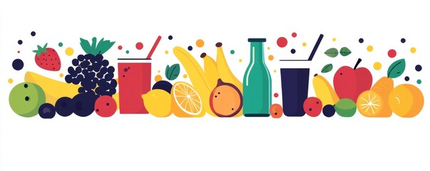 Fototapeta premium healthy food and drink on a white background