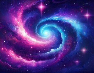 Spirale de la galaxie avec des couleurs vives dans le ciel