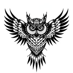 Obraz premium Owl logo creativity monochrome.