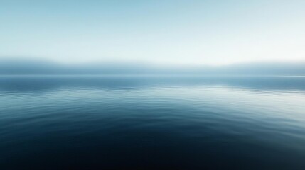 Obraz premium Calm lake, foggy horizon, eerie silence, 3D illustration