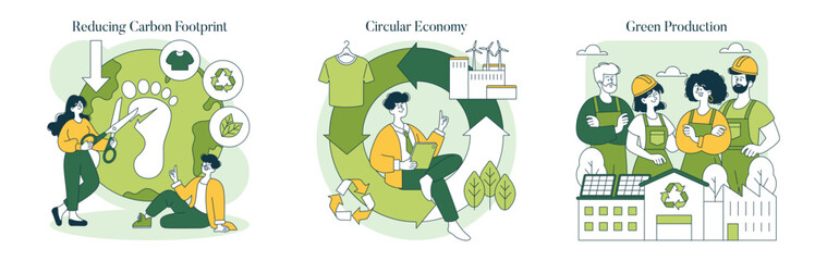 Eco Friendly Fashion. Flat Vector Illustration