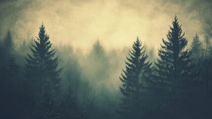 Fototapeta premium forest in the fog