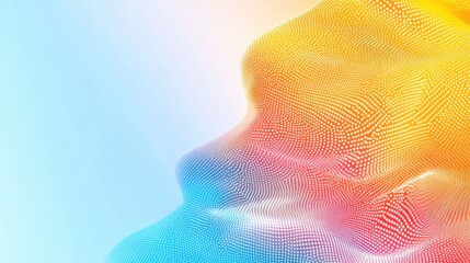 Abstract profile of a person in bright colors on a white background.