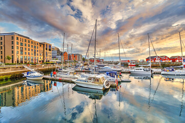 The harbor of Bodo, Norway