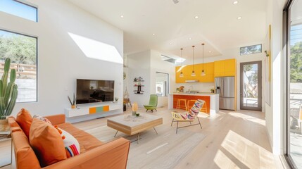 Modern Living Room with a Touch of Color