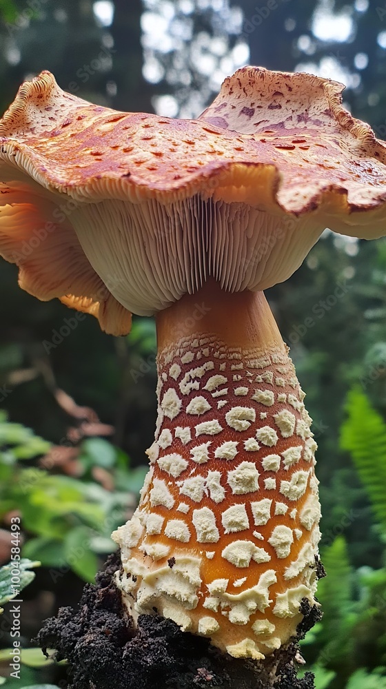 Canvas Prints Close-Up of a Stunning Mushroom with Intricate Patterns