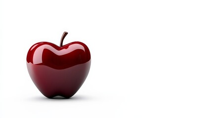 Heartfelt Apple: A glossy, heart-shaped red apple takes center stage, symbolizing love, health, and a touch of the forbidden.  A minimalist image perfect for various concepts. 