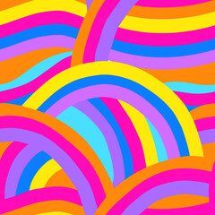 Lines waves rainbow. Fantasy illustration. Color vector pattern.